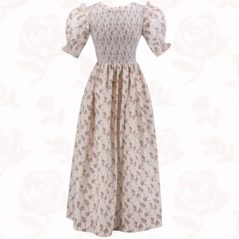 Dondolo x LoveShackFancy Rose Garden -  Women's Long Dress Pink